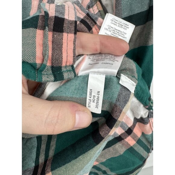 J. Crew Classic Fit Boy Button Front Shirt Women 12 Green Long Sleeve Western - Picture 5 of 8